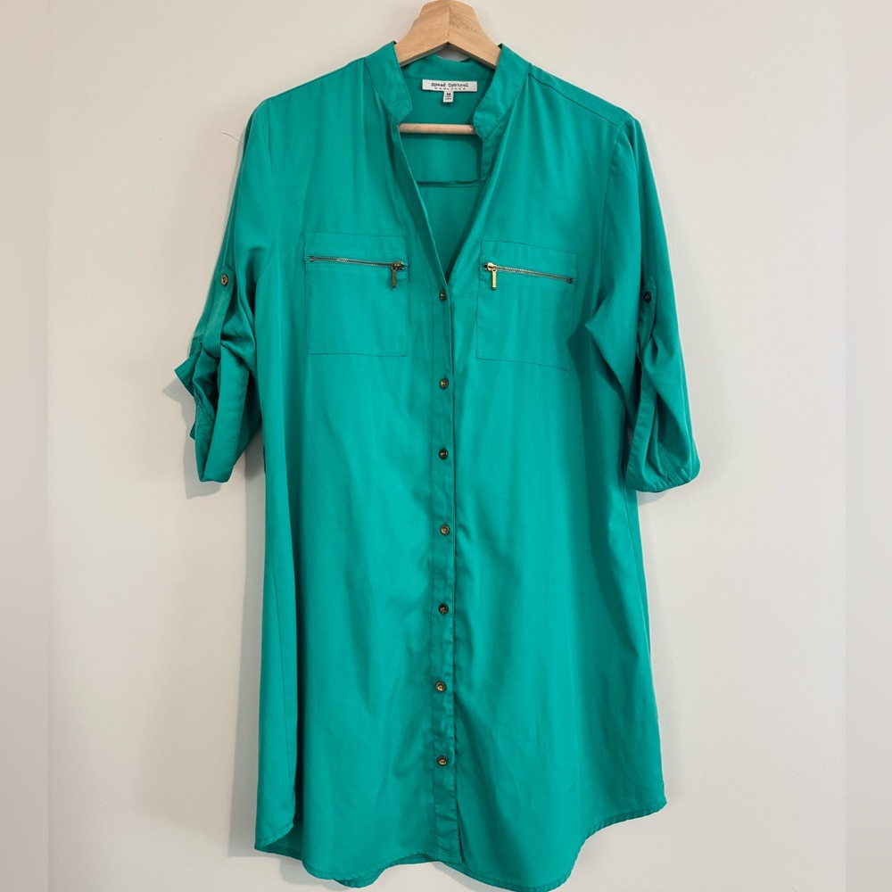 Speed control green color dress medium size